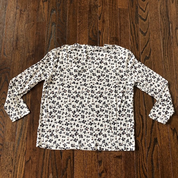 RAILS Women's M Sami Tee - White/Ivory Floral Snow Leopard/Cheetah Design - Picture 4 of 9